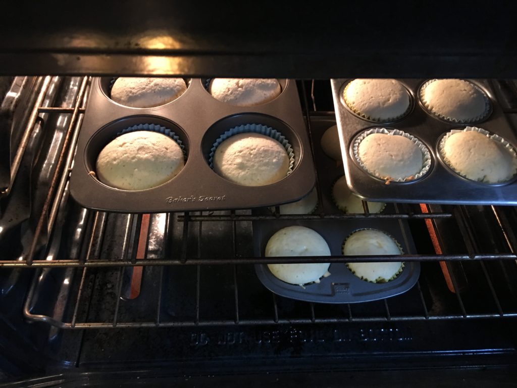 The cupcakes baking