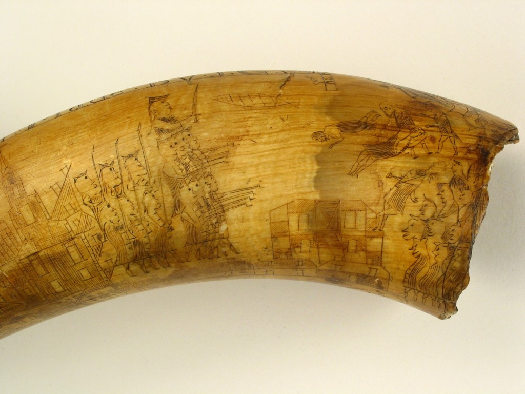 Detail of Hamilton Davidson horn, 1772. Courtesy of Historic Deerfield, Inc., Deerfield, Mass.