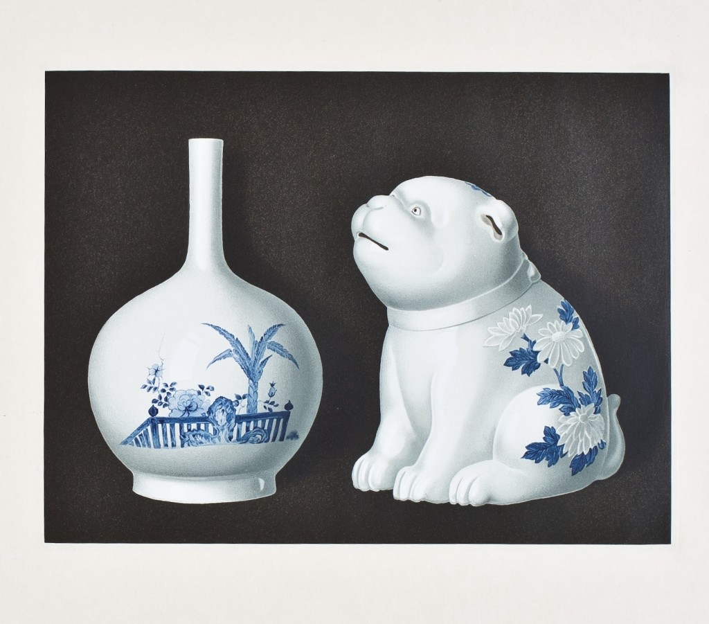 L. Prang & Co., “CX. Sake-bottle and Censer of Hirado Blue and White.”