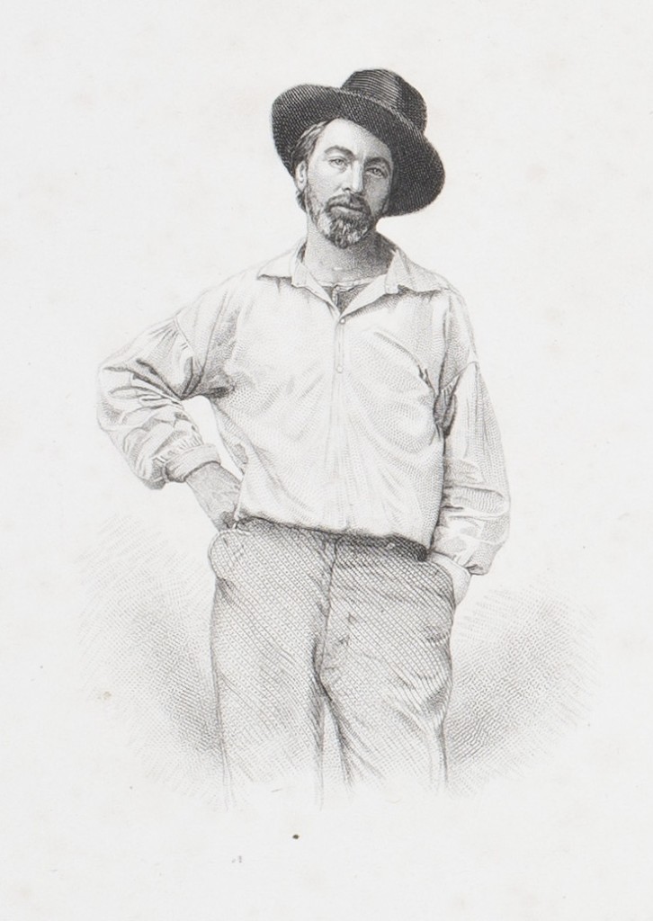 Whitman portrait from frontispiece of the first edition of Leaves of Grass