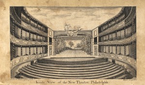 The New Theatre, Philadelphia.  From <em>The New York Magazine</em>, 1794.  Courtesy of Lauren Hewes’ search efforts on the Catalogue of American Engravings.